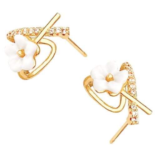 DEARMAMY 1 Par Pendientes De Flores Pendientes Llamativos Tachuelas Aretes De Oro Para Mujer Pendientes De Oro Semental De Oro Aretes Para Mujer Grandes Pendientes De Aro Cobre