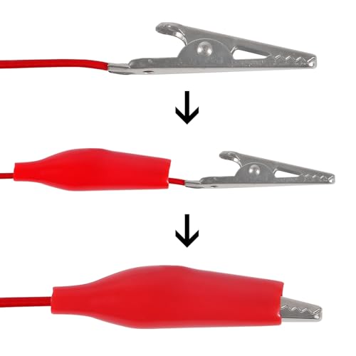 Image of 40PCS Alligator Clip to Male Jumper Wire Electrical Alligator Clip to Jump Wire Test Leads Jumper Wire Male to Alligator Clip Jumper Wire Female to Alligator Clip for Arduino(20cm)