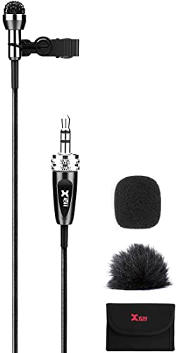 Xvive LV1 Lavalier Microphone,Professional Omnidirectional LAV Microphone with Clip for Smartphone, YouTube, Conference, Broadcast, Recording Device