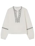 Chemisier à manches longues SPRINGFIELD Embroidered with Sequins at Neckline Long Sleeve Blouse Chemisier à Manches Longues, Marron, 42 Femme