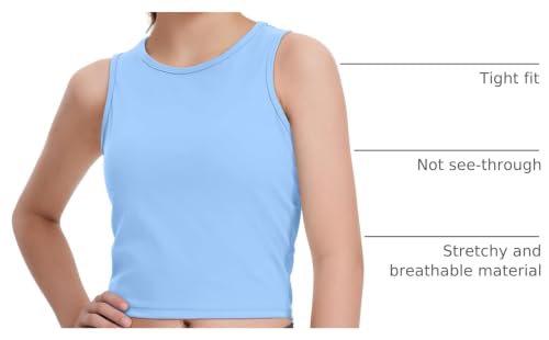 Image of HASMES Girls Athletic Tank Tops Sleeveless Basic Dance Crop Tops for Kids