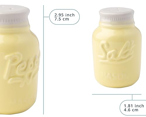 image for Comfify Vintage Mason Jar Salt & Pepper Shakers - Adorable Decorative 