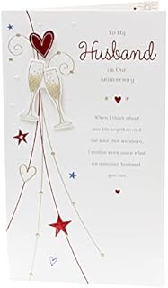 UK Greetings Wedding Anniversary Card Husband - Anniversary Card for Husband - Husband Anniversary Card Lovely Words - Sentimental Message