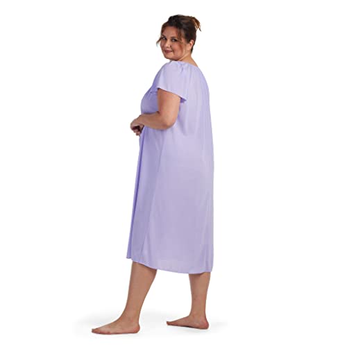 Image of Miss Elaine Nightgown - Women's Long Tricot Nightgown, Short Flutter Sleeves, Comfortable Lightweight Fabric, Sleepwear