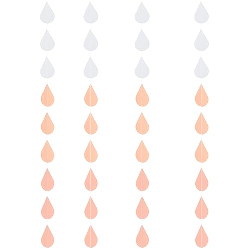 KOMBIUDA 4 Cuerdas Adorno Latte De Lluvia novia decoraciones decoración pared decoración de pared colgante de de lluvia de agua de la fiesta de bienvenida al bebé papel perla