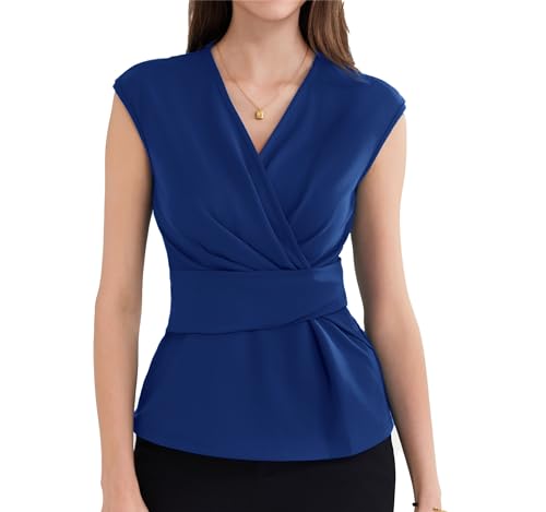 GRACE KARIN Donna Top con Scollo a V Manica Corta...