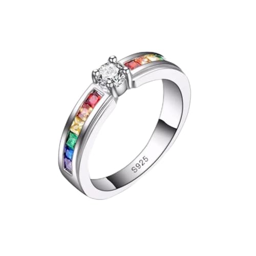 Bague cristal coloré arc-en-ciel bijoux pour femmes style quotidien