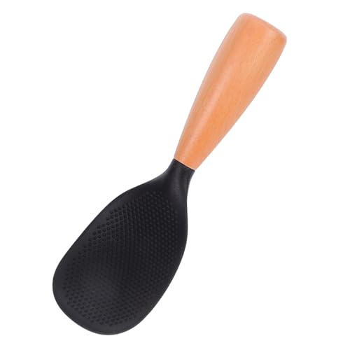 MAGICLULU Cuchara de Arroz de Silicona con Mango de Madera Antideslizante Resistente al Calor Diseño Autosoportado para Servir y Remover Arroz Cocina Reutilizable y Compatible con Ollas