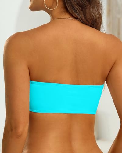Image of Aqua Eve Women Strapless Bikini Top Only Bandeau Swim Top Tube Top Swimsuit