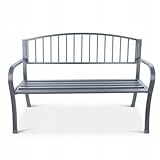 Generisch Metallbank Bank Sitzbank Gartenbank Gartenmöbel Parkbank Grau Modern Neu