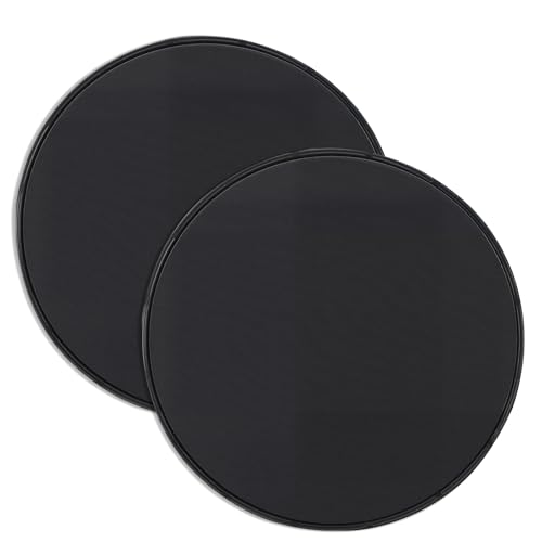 Coptiner Paquete de 2 discos deslizantes de ejercicio, discos deslizantes de doble cara para entrenamiento de cuerpo completo en alfombras o suelos de madera dura (negro)