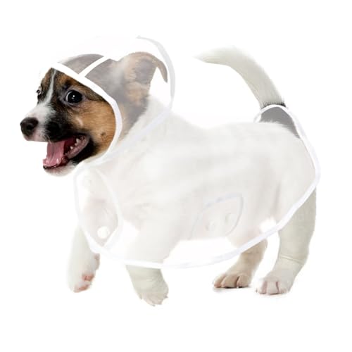 Puppy Raincoat for Small Dogs Transparency Pet Raincoat Waterproof Cloak Pet Hooded Raincoat Jacket,Size Small