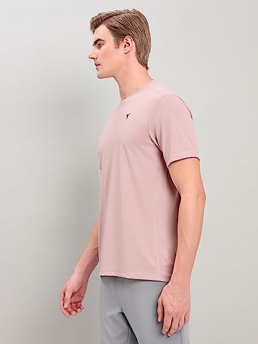 Image of TECHNOSPORT Men's Slim Fit Polyester Activewear Sports T-Shirt with Moisture-Wicking Comfort for Workout, Running & Gym