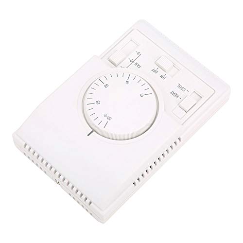 Termostato Mecánico, Interruptor de Controlador de Temperatura 10-30 ℃ Diseño Montado en la Superficie para Aire Acondicionado y Sistemas Calefacción