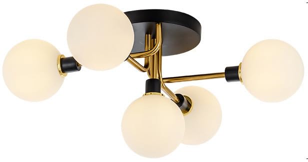Plafonnier 5 lumières pour une cuisine lumineuse au style ferme chic