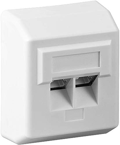 PremiumCord socket 2xRJ45 on the surface, UTP Cat5e, White