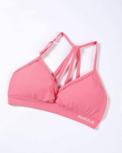 Image of AUROLA Mercury Workout Sports Bras Women Athletic Removable Padded Backless Strapy Minimal Crop Top