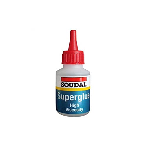Image of Soudal High Viscosity Superglue | Cyanoacrylate Based Adhesive, Thixotropic Formulation Super Fast Bonding - Ideal for Vertical Surfaces - 20g - Clear