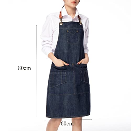 Fartuch kowbojski dla mężczyzn grill denim fartuch szefa kuchni fartuchy robocze z kieszeniami dla kobiet bez rękawów do gotowania malarza