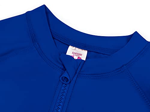 SHEKINI Girl's Zipper Sun Protective UPF50+ Long Sleeve Rash Guard Swimsuit4