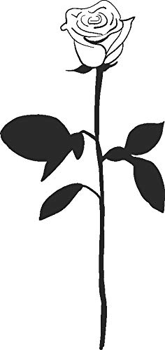 hBARSCI Rose Vinyl Decal - 5 Inches - for Cars, Trucks, Windows, Laptops, Tablets - Outdoor-Grade 2.5mil Thick Vinyl - Matte Black