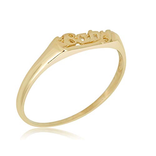 AVORA 10K Yellow Gold Baby Script Ring, Size 3 - Size 3
