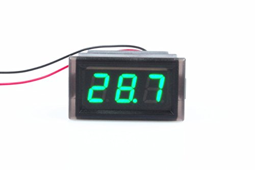 Image of Waterproof Monitor 2-Wires DC 3.3-30v 12v 24v 30v Volt Battery Meter Voltage Tester Automative Electric Cars Gauge Small Digital Voltmeter Green 0.52 inch LED Display (DC 3.3-30V, Green)