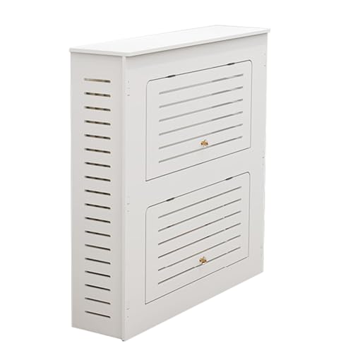 Couvercle de radiateur blanc en lattes étagère d'intérieur