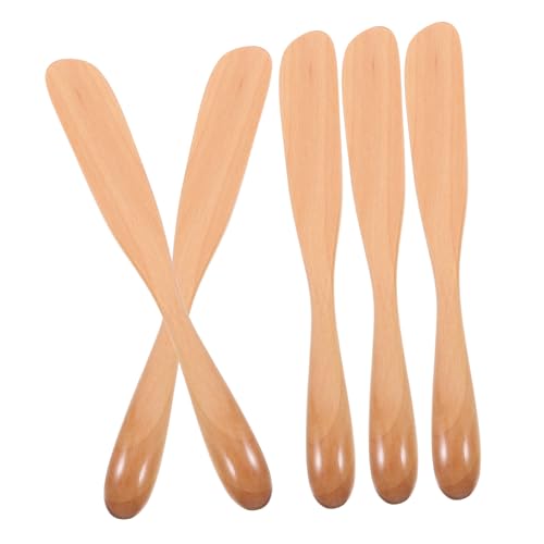VALICLUD 5pièces Spatule à Confiture et Ustensiles à Tartiner Bois Couteau à Beurre pour Fromage à Sandwich Couteau pour Préparation Alimentaire