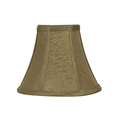 Image of Aspen Creative 30056-2A, Bell Clip-On Chandelier Lamp Shade, Khaki, 3 inch Top x 6 inch Bottom x 5 inch Slant Height, Set of 2