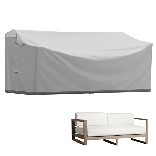 Umbrauto Outdoor Patio Sofa Cover Heavy Duty 600D Waterproof Anti-Fading Outdoor Couch Cover Patio Furniture Cover With Upgrade Air Vent, Grey #TOP19