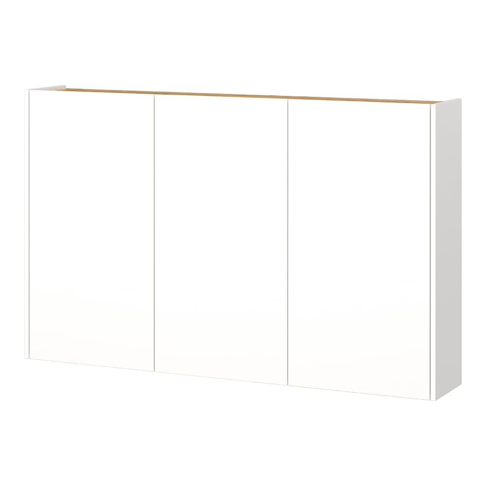 Lomadox Flurschrank Schuhschrank 138cm in weiß mit Eiche ideal für schmale Flure, B/H/T ca. 138/87/25 cm