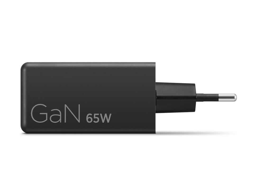 Lenovo Cargador Mini USB-C GAN 65W, Cable 2 m, Carga Rápida, Negro | USB-C Power Delivery 3.0, 65 W, tecnología GaN, entrada CA 100-240 V~, cable USB-C integrado de 2 m