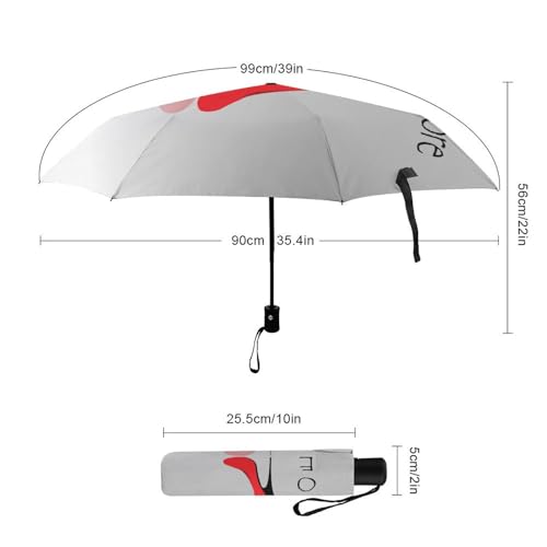 Parapluie automatique compact avec imprimé chaussures rouges à talons - 2