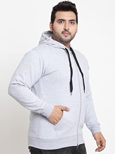 Image of Scott International Men's Solid Cotton Hoodies for Men Sweatshirt for Men Gym Warm Travel Hoodies for Men Pullover Hoodies for Boys Stylish Winter Wear with Hood and Pockets Zipper Hoodie Grey
