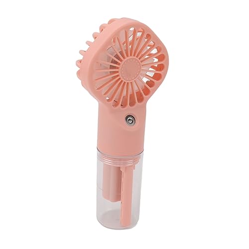 UPQRSG Mini Ventilador de Mano, Portátil USB Recargable Pequeño Ventilador de Niebla con Placa de Enfriamiento, Silencioso 4 Velocidades Pequeño Ventilador Portátil (Rosa)
