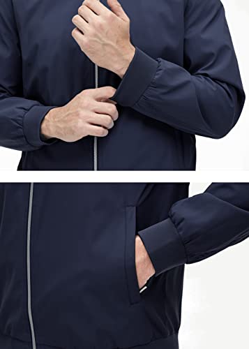 Image of MAGCOMSEN Men's Lightweight Jackets Full Zip Up Laydown Collar Jacket Light Work Windbreaker with Zip Pockets