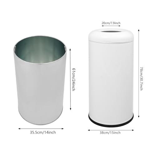 Caneca de basura comercial 58.6L acero inoxidable blanca miniatura 2