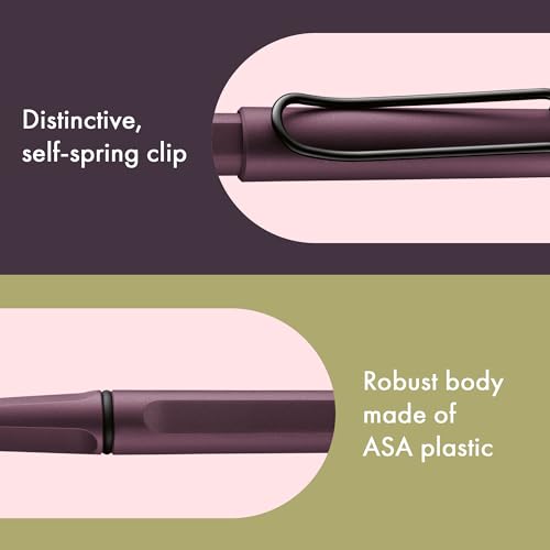 Image of Lamy Safari Scarlet - Rollerball Pen with Ergonomic Grip - Line Width M - for Long-Lasting Writing - Made of Robust ASA Plastic - with Roller Refill M 63 Black