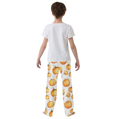 ZZXXB Autumn Cushaw Print Boys Long Pants Soft Trousers Elastic Waist Kids Lounge Bottoms with Pockets S-XL3