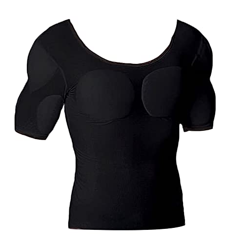 Men Fake Muscle Shirt Padded Chest Underwear Breathable Comfort Shaper Padded Chest Undershirt