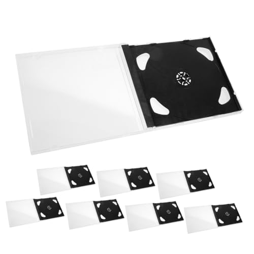 VILLCASE 8Pcs CD Cases Transparent Dvd Storage Organizers for Music Game Discs More Durable Portable Protective CD Dvd Holders for Easy Access and Organization