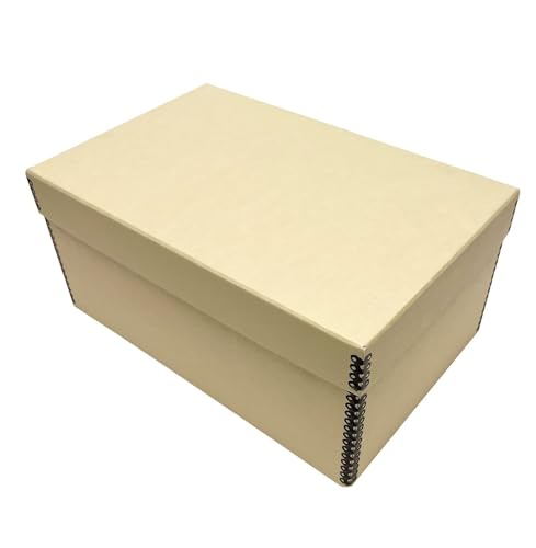 Lineco Archival Photo Storage Box, Holds up to 1100 of 5x7 Pictures, 4x6 Photograph Container with Removable Lid. Preserve Snapshot, Negatives, Prints, Films, Card, 5"x7"x12", Tan