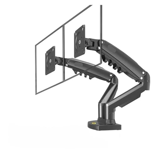 Soporte doble monitor blanco F160 para teletrabajo y productividad con puertos USB integrados