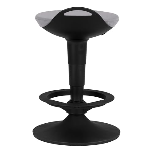 Image of Adjustable-Height Padded Lab Stool - Light Grey