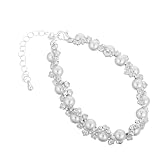 OUNONA Pulsera de Perlas con Circonitas Brillantes Brazalete de Lujo Francés para Mujer Diseño Versátil y Artesanal Accesorio Elegante para Fiestas y Regalos Especiales