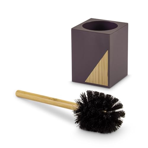Image of Freelance Portofino ABS Toilet Cleaning Brush with Holder Stand - New Brown - Hygienic Commode /Toilet Brush Cleaner Set - Compact Stand, Ideal for Cleaning Bathroom Pot /Bowl /WC - Holder Included