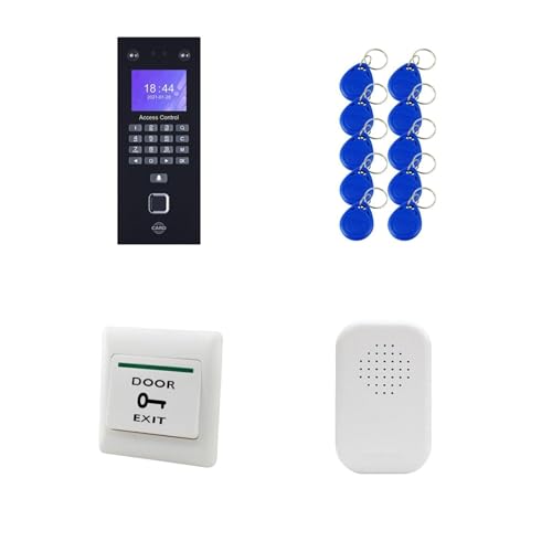 Control horario empleados, Dispositivo biométrico de reconocimiento de huellas dactilares, Kits de de tiempo de asistencia facial, máquina electrónica de red LAN RJ45 for oficina para empleados(Kit-3)