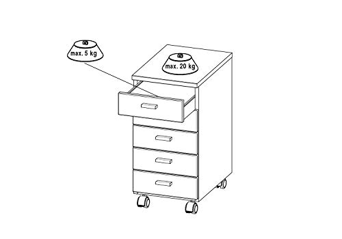Germania Rollcontainer 4099 | In Weiss | 28 x 57 x 40 cm | 4099-84