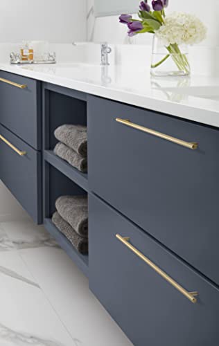 Image of Amerock | Cabinet Pull | Champagne Bronze | 18-7 /8 inch (480 mm) Center to Center | Bar Pulls | 1 Pack | Drawer Pull | Drawer Handle | Cabinet Hardware | 18-7 /8 inch (480mm) Center-to-Center Mounting Distance and 22-1 /16 inch Overall Length, Durable Carbon Steel Cabinet Hardware